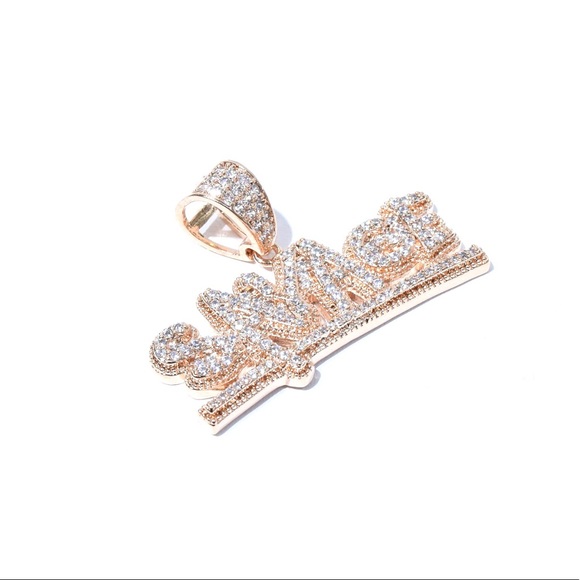 6 ctw Round Lab Grown Diamond Cuban Link Necklace 14K Rose  Rose Gold Finish Lab Diamond SAVAGE Charm Chain